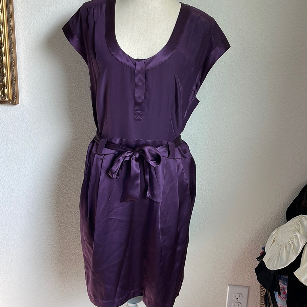 Nanette Lepore purple silk vintage belted dress